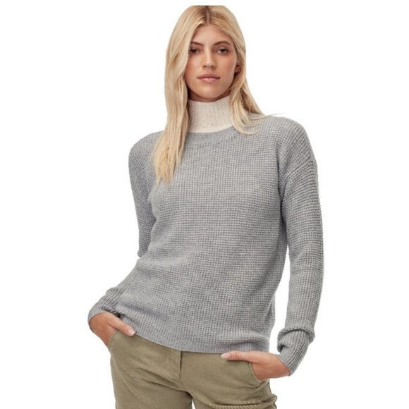 Aritzia Sweaters - Aritzia Wilfred Free Isabelli Merino Wool Grey Waffle Knit Sweater XS
